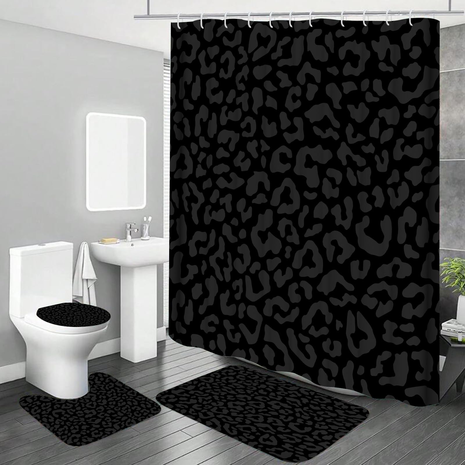 Onlalasyc bathroom decor set elevates style with animal print appeal.