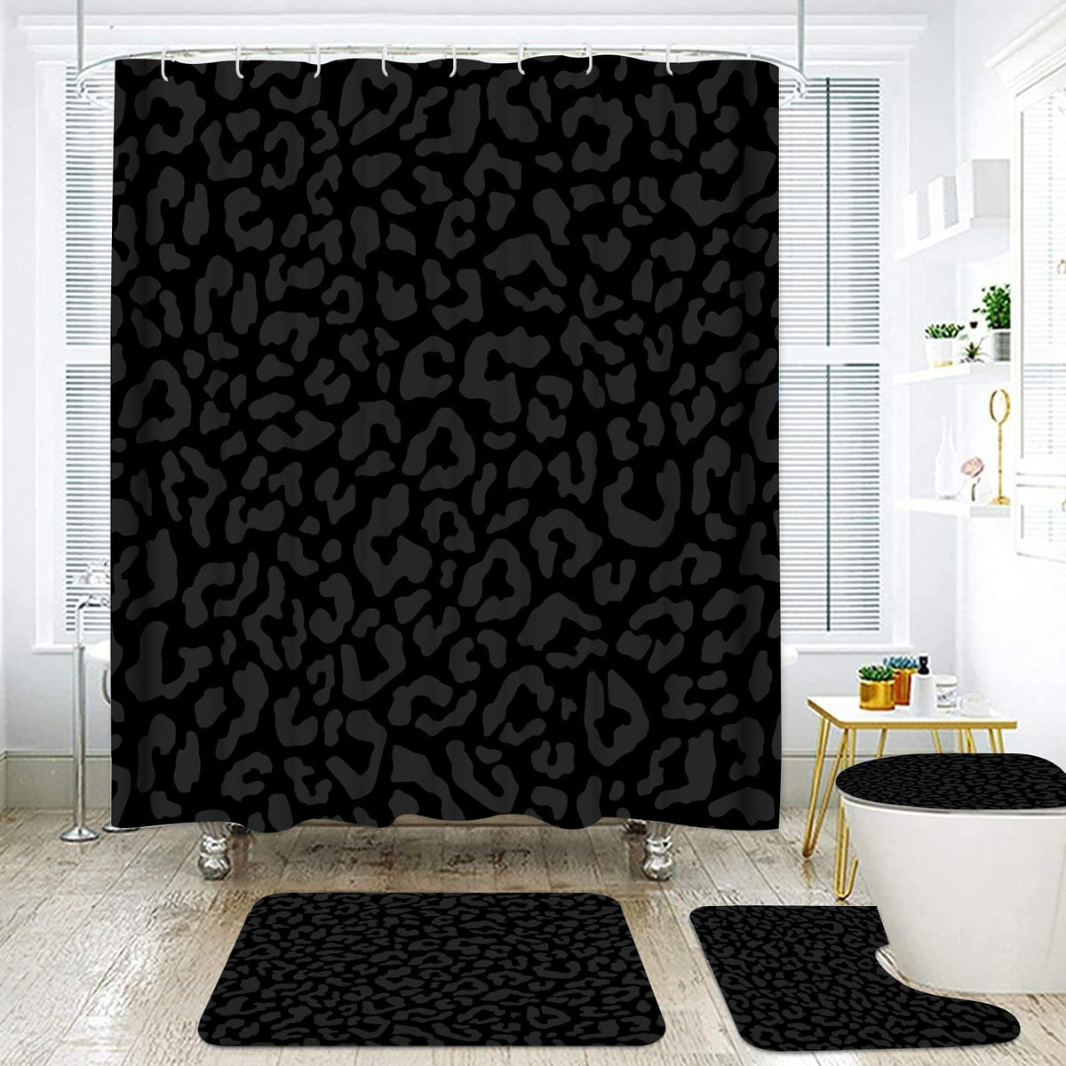Onlalasyc cheetah shower curtain 71x71 adds bold leopard style to your bathroom.