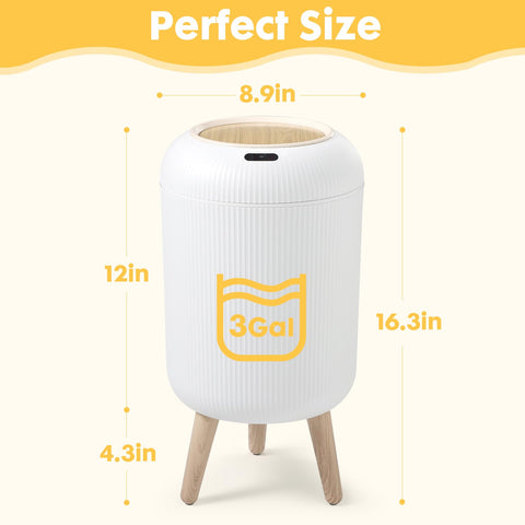onlcuk 3-gallon capacity fits daily waste in compact spaces.