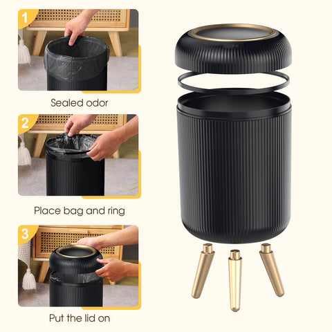 onlcuk trash can with three legs stands 16 inches for easy disposal