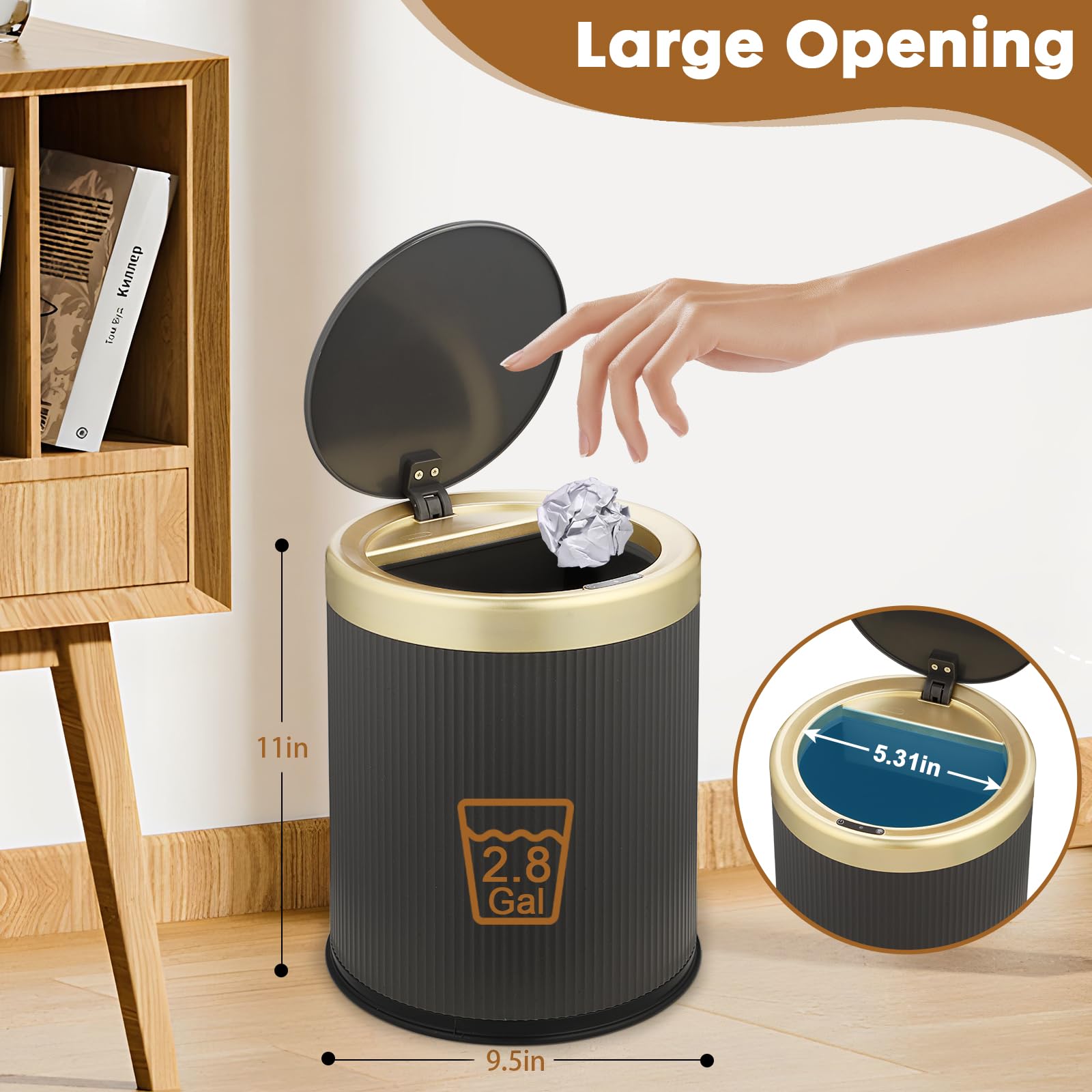 onlcuk easy-clean removable liner keeps waste neatly contained.