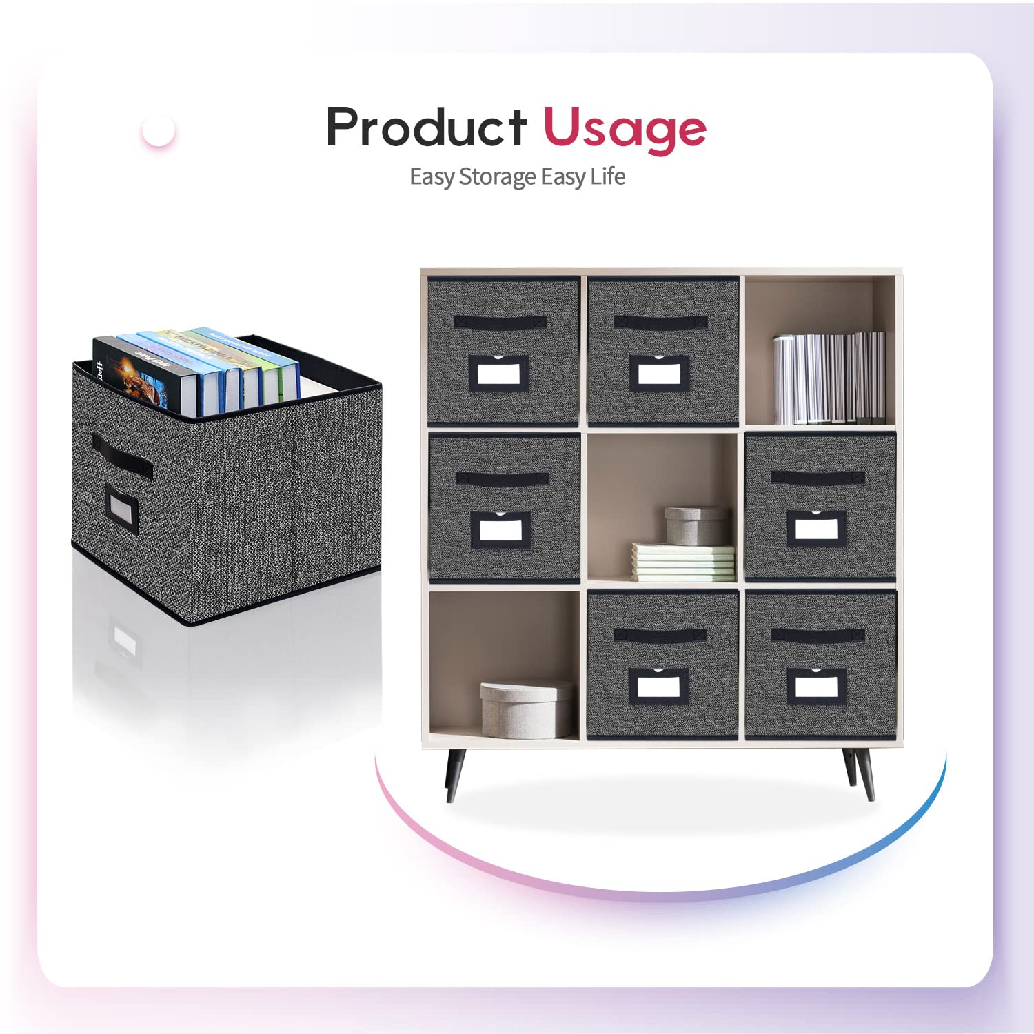 Onlyeasy foldable storage cubes folded flat to save space in small rooms.