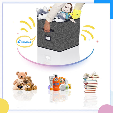 Onlyeasy nursery storage setup using cubes for toy organization.