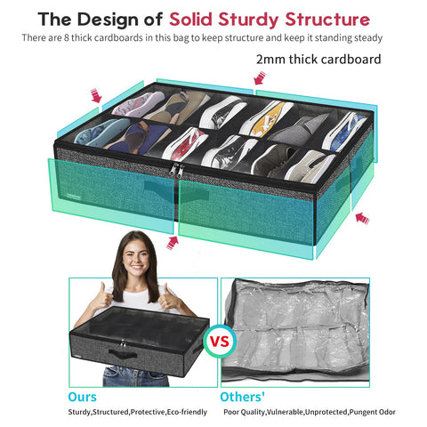 Durable, odor-free fabric with a sturdy base protects contents from dust.