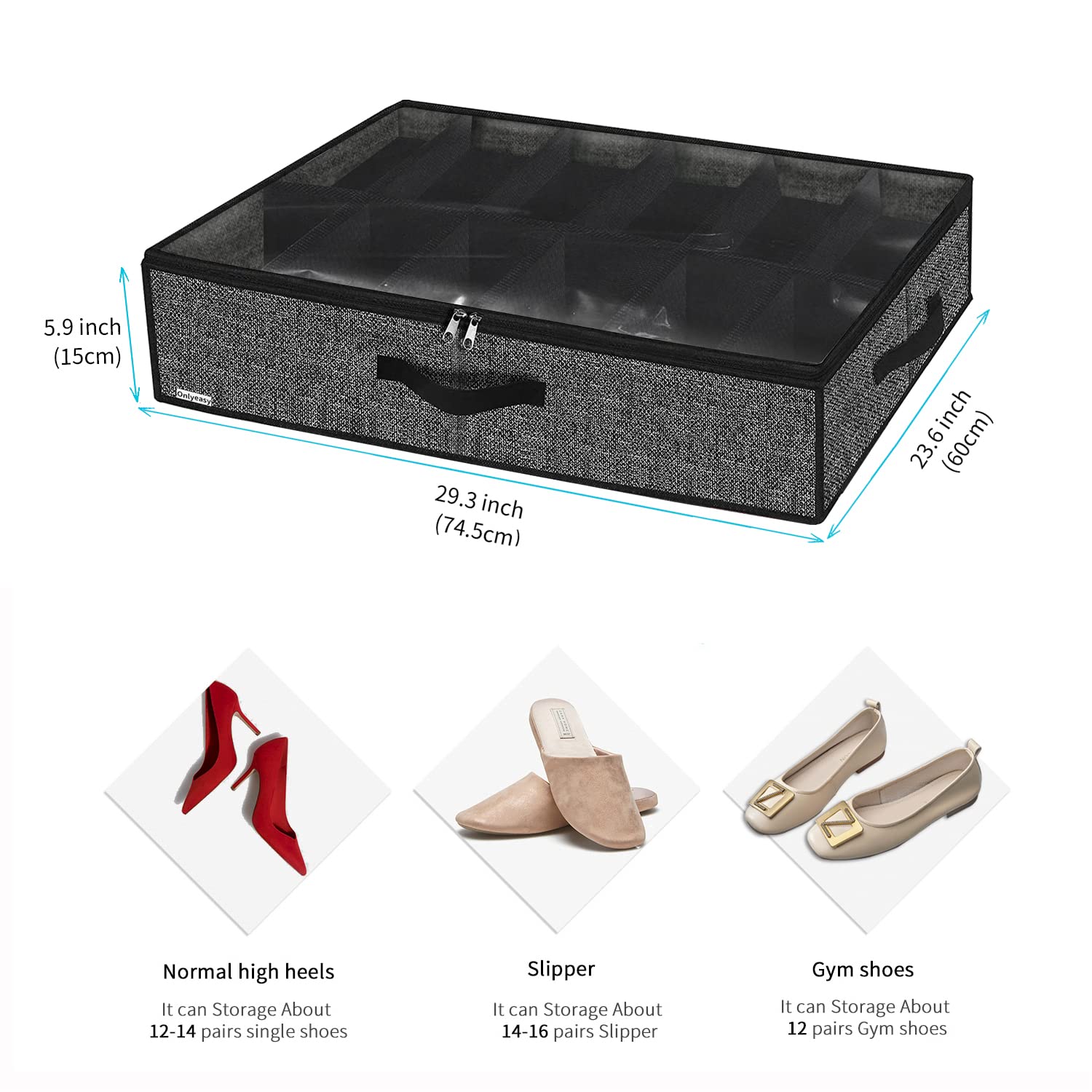 Four-pack organizer is foldable for compact storage and easy setup.