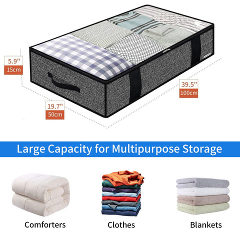 Onlyeasy under-bed storage bag side view, space-saving under-bed solution