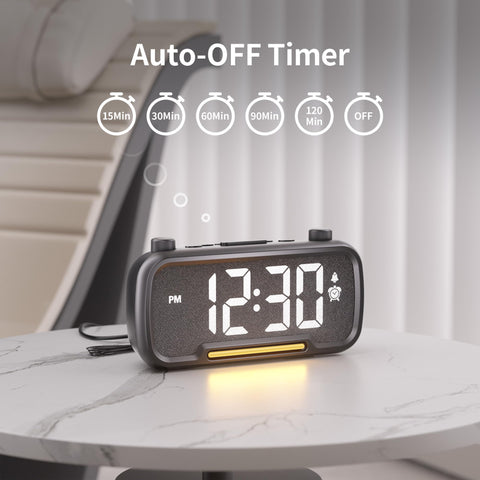 OnLyee compact bedside clock fits shelves and desks neatly.