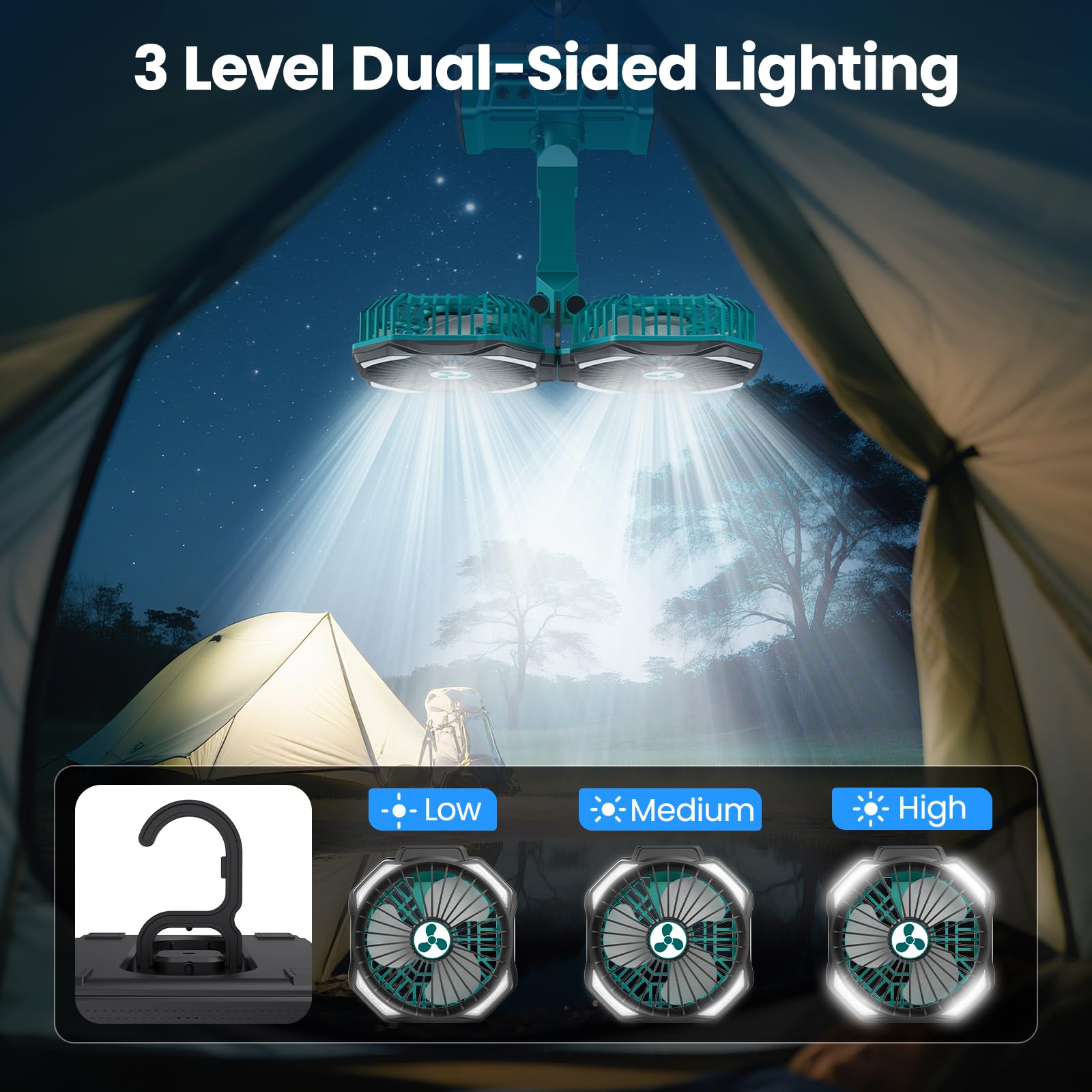 ONLYNEW dual-head fan remote control for easy setup.