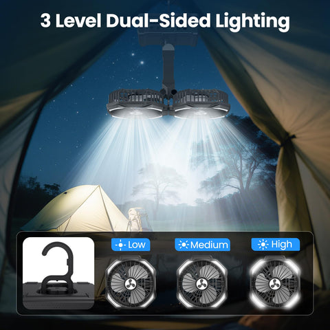 ONLYNEW portable fan 20000mAh with USB-C powers devices on the go