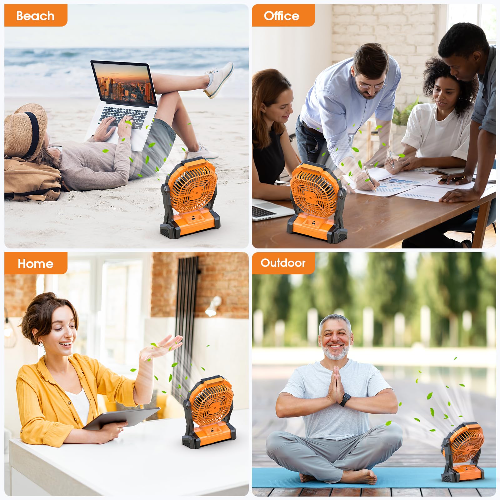 ONLYNEW portable fan includes aromatherapy option for relaxing fragrances.