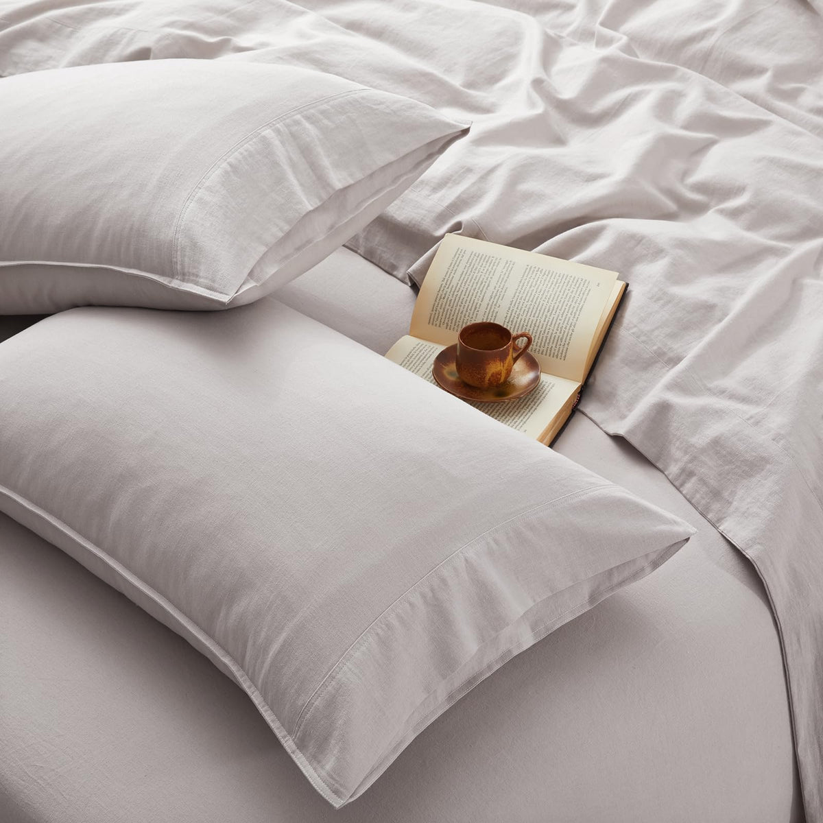OnlySet king flat sheet showcases premium French linen texture for cool, breathable sleep