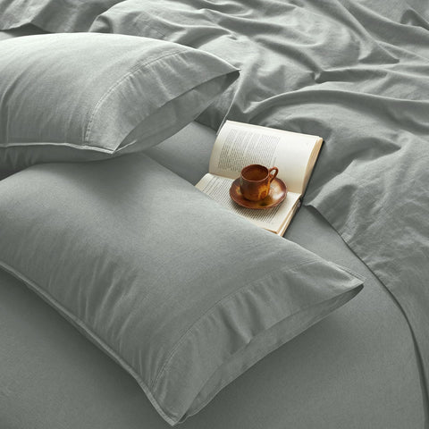 OnlySet linen sheets queen flat sheet draped for a luxurious breathable setup