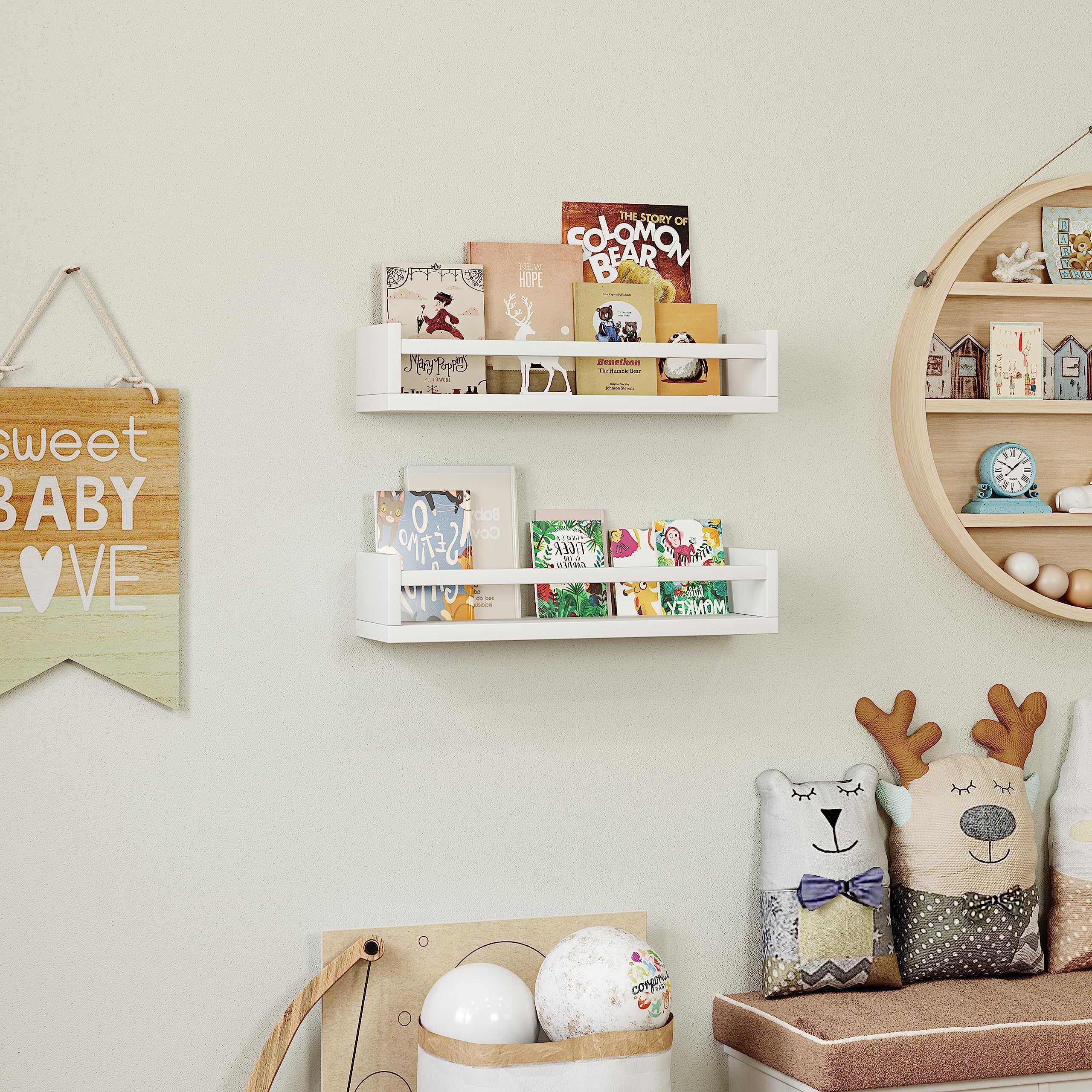 Onlysky floating nursery shelves white ideal for toys and decor