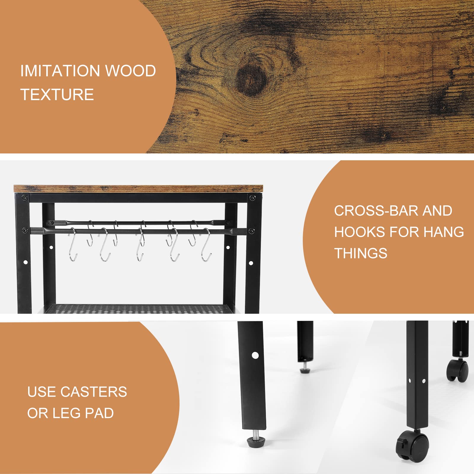 Onlytak Rustic End Table in natural wood texture complements any decor.