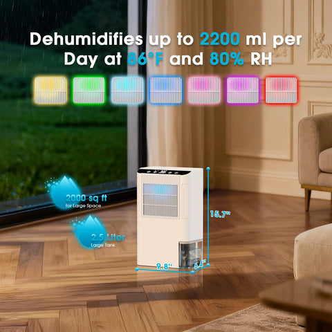 Onsekin dehumidifier sweet white in sleep mode operates quietly for night time comfort.