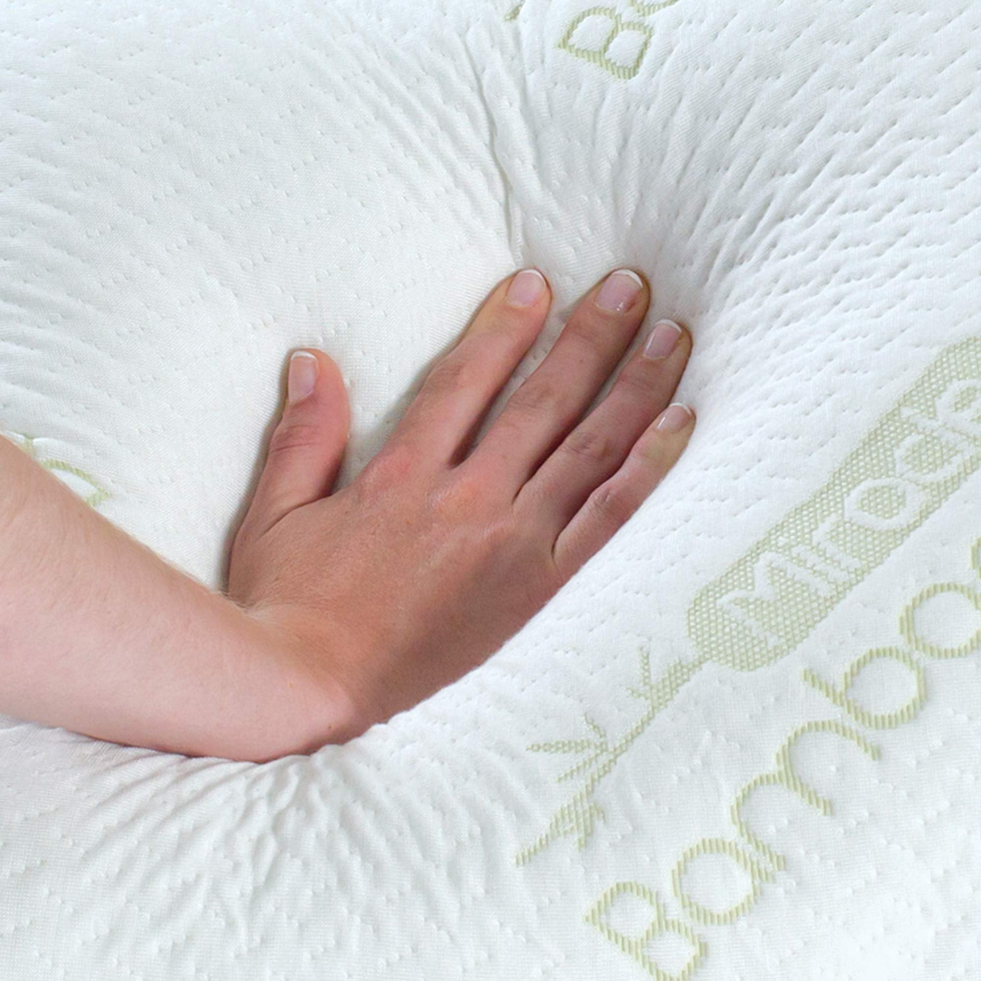 Ontel Miracle Pillow demonstrates moisture-wicking bamboo cover and breathing comfort