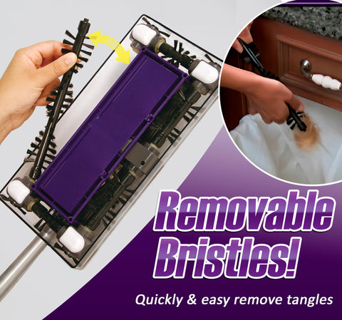 Ontel Swivel Sweeper Max quad brushes cleaning multiple surfaces efficiently