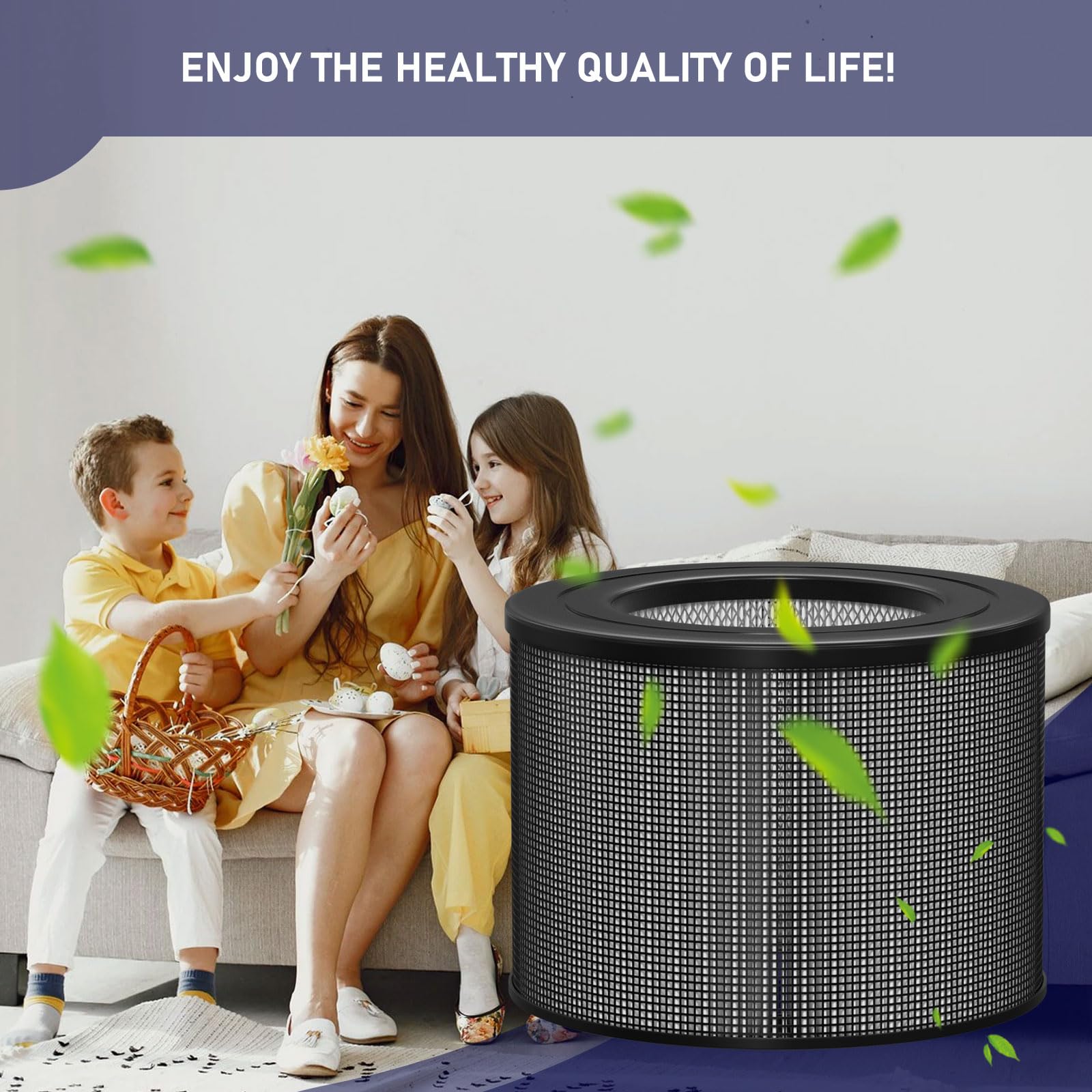 Ontheone air purifier in use demonstrates effective air cleaning.