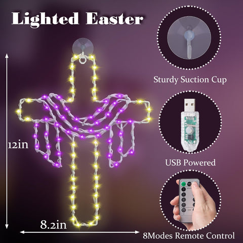 Ontigola USB-powered cross sign with remote control for effortless lighting