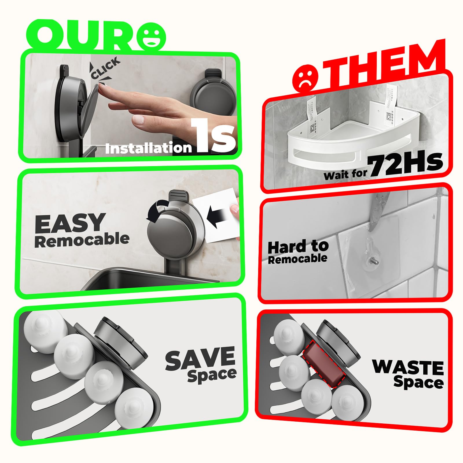 ONXE rustproof bathroom organizer stays durable in damp environments.