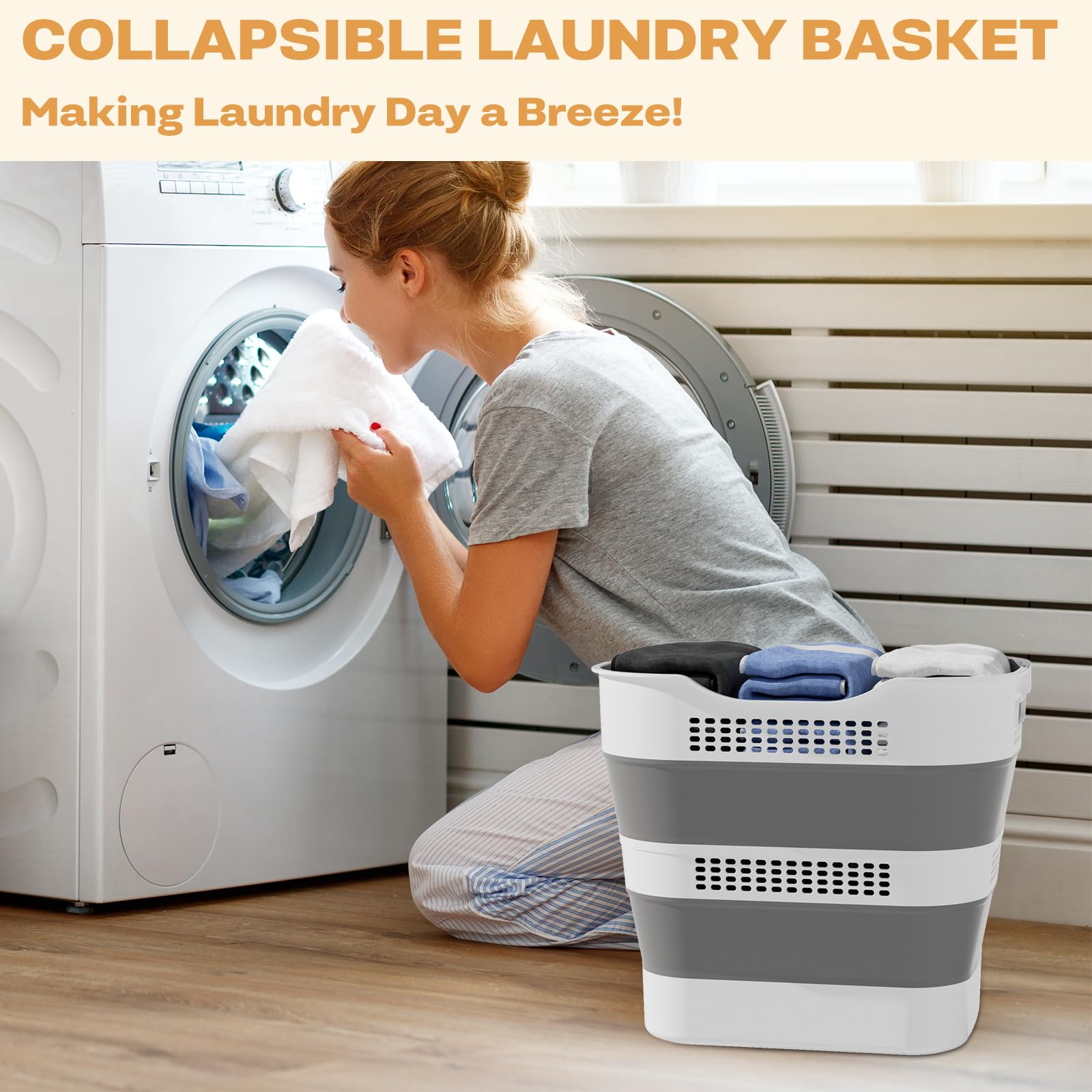 OOAMBB 2-pack 43L collapsible laundry basket full dimensions for big loads.