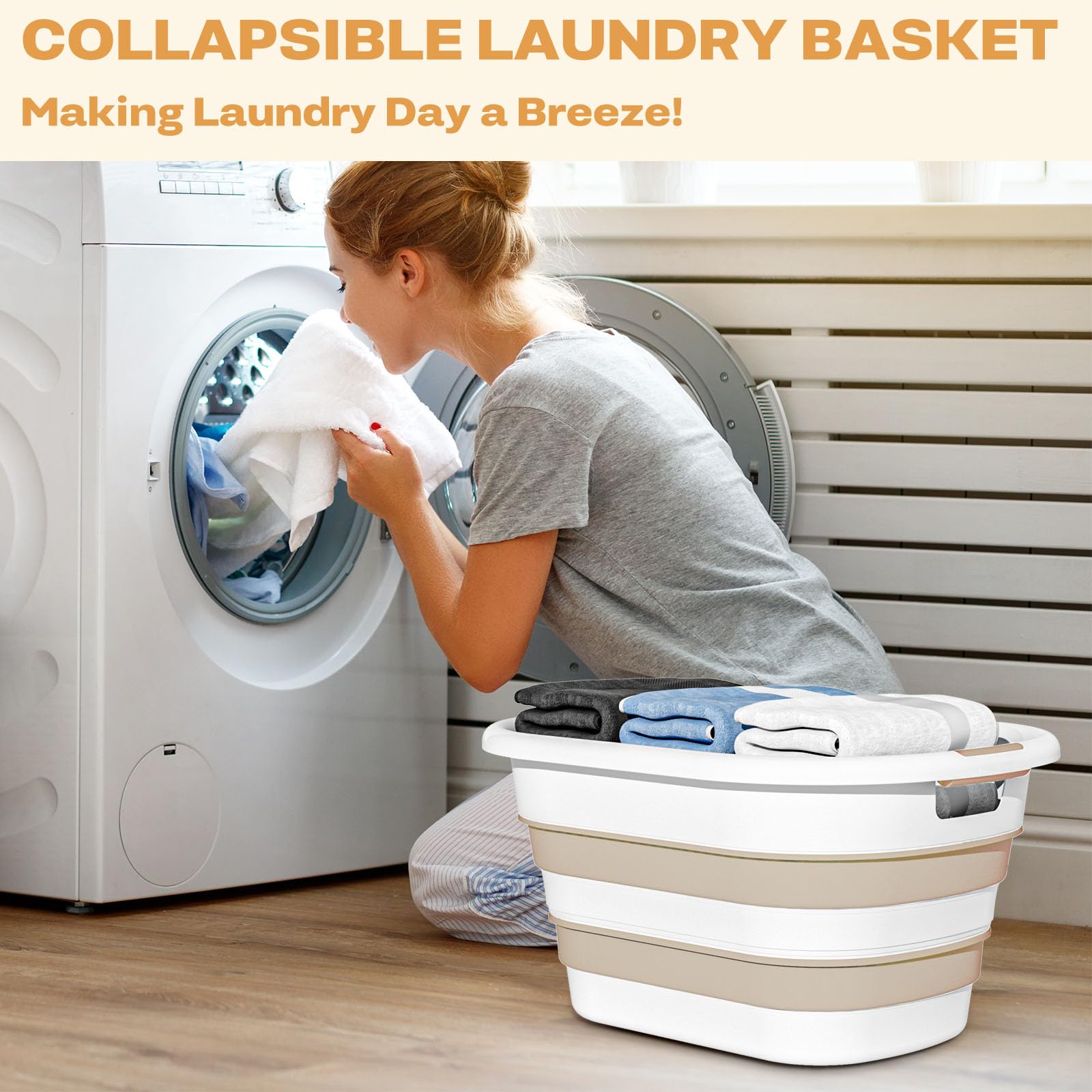 OOAMBB pop-up laundry hamper with large capacity for full loads
