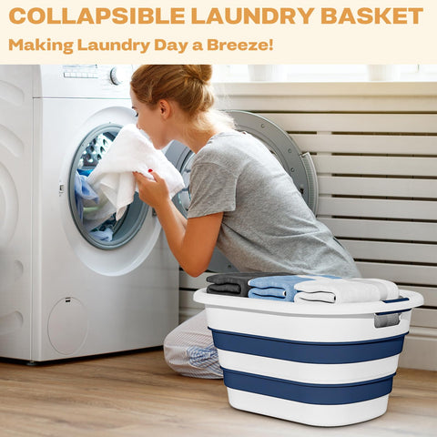 OOAMBB pop-up laundry hamper with non-slip dual grip handles for portability