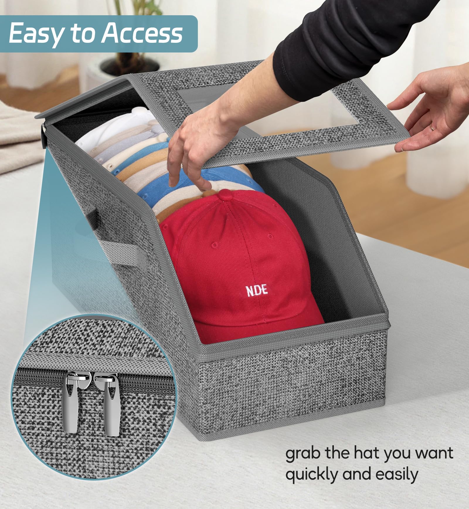 AOODA cap organizer providing dust protection and cleanliness