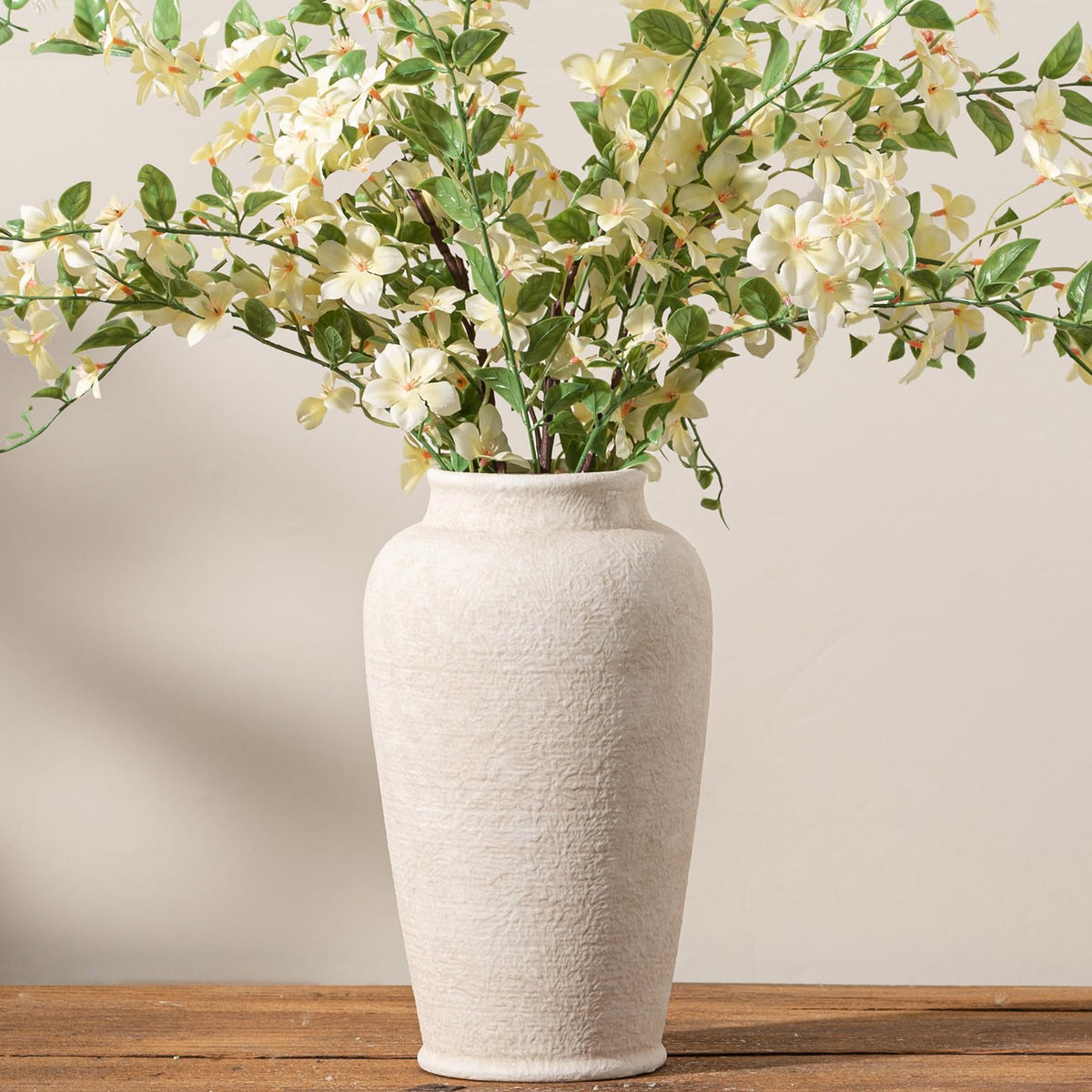 ooit ceramic flower vase 11-inch white, ideal centerpiece for fresh flowers