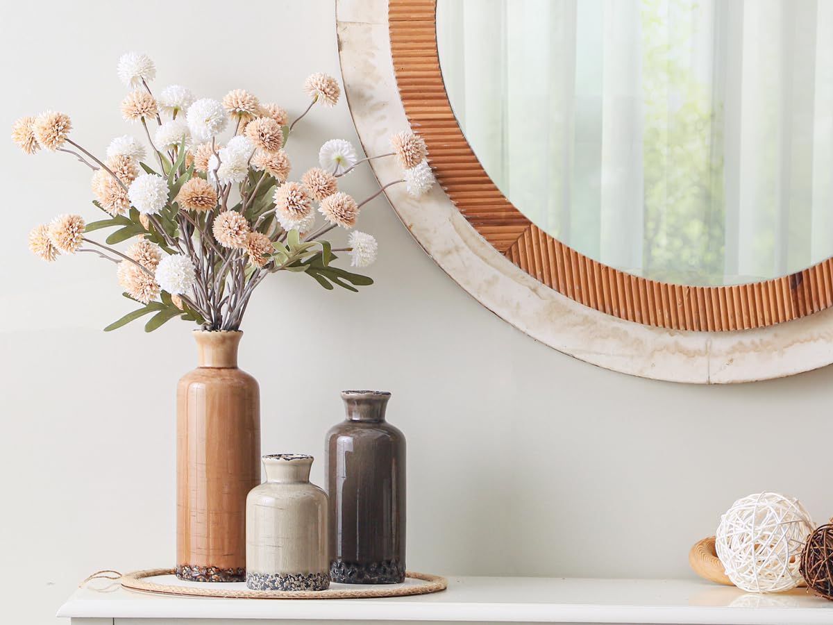 OOIT vase trio on bookcase adds texture and balance to shelves.