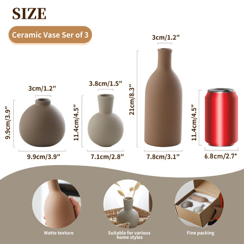 OOIT ceramic vase set of 3 small vase detail highlights textured glaze and compact size.