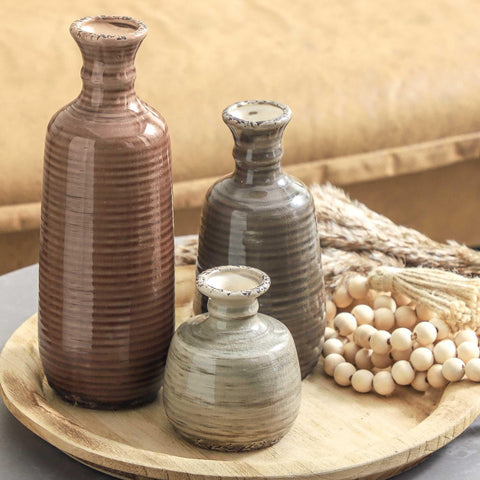 OOIT ceramic vases set 3 boho farmhouse styling complements modern interiors