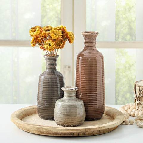 OOIT ceramic vases set 3 entryway shelf styling for welcoming spaces