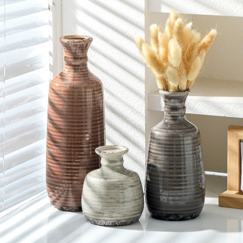 OOIT ceramic vases set 3 dried flowers idea with long lasting charm