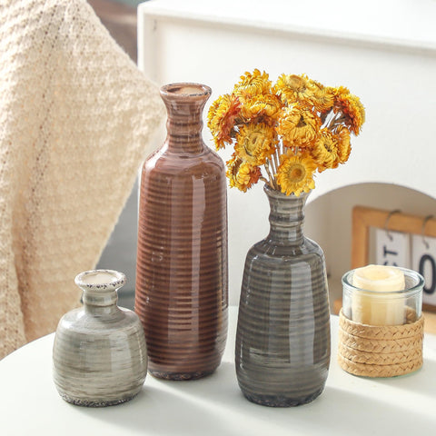 OOIT ceramic vases set 3 gift ready packaging ideal for special occasions