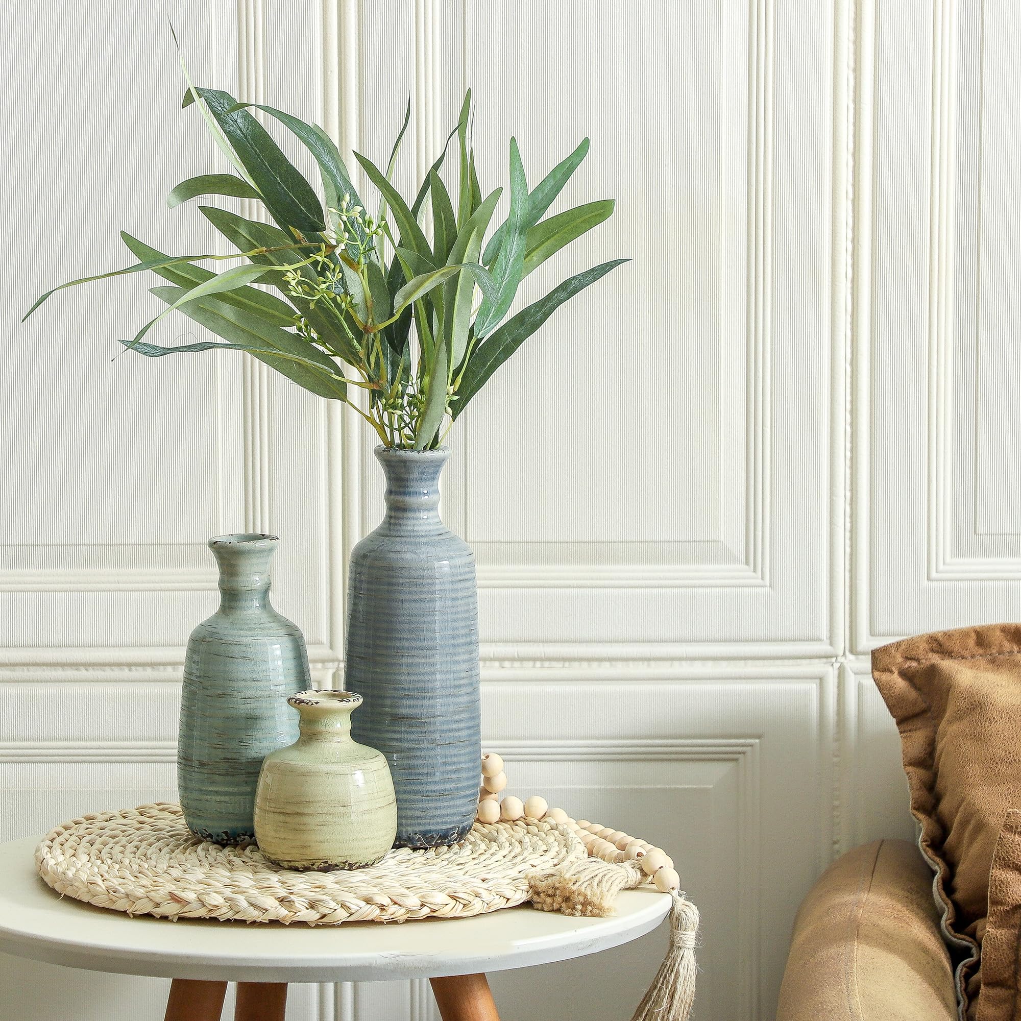 OOIT ceramic vases trio artisan finish adds texture and interest
