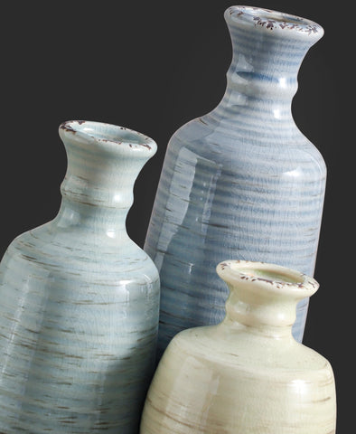 OOIT ceramic vases trio footed base adds stability and rustic flair