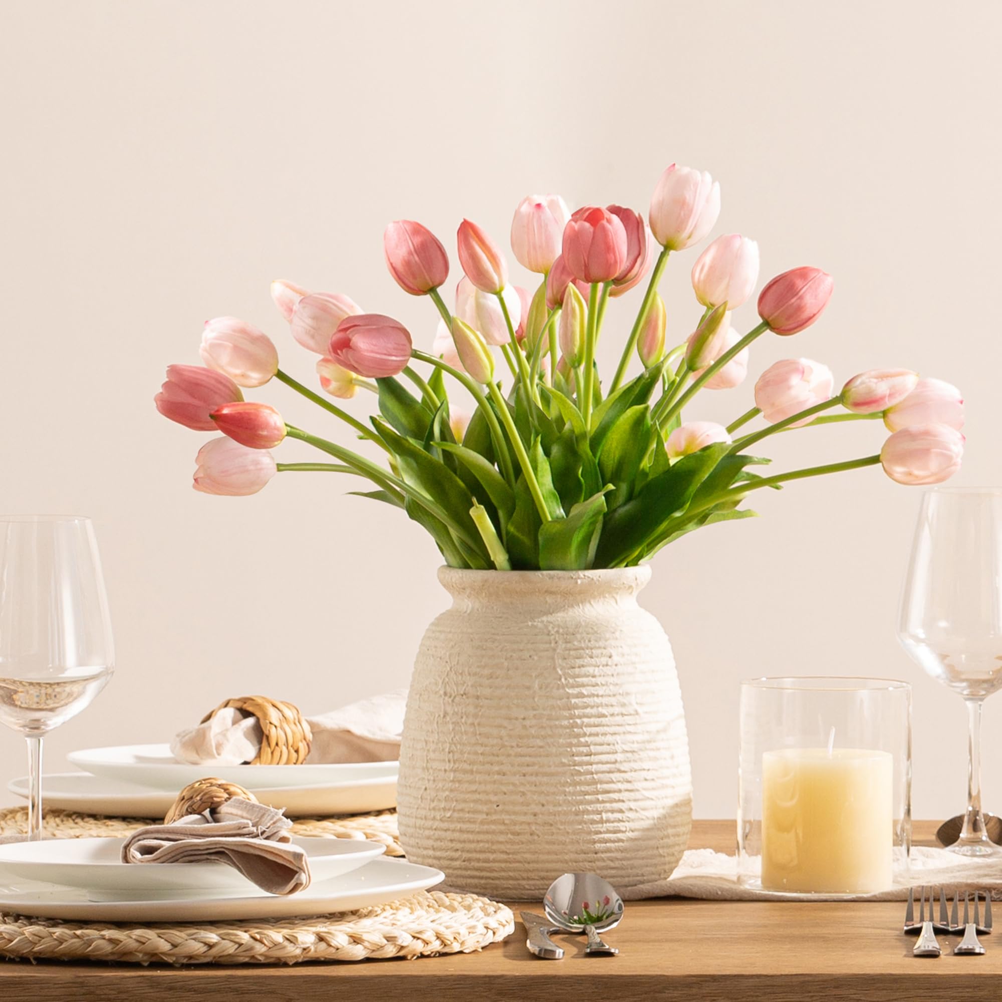 OOIT vase placed in entryway shelf as a welcoming accent.