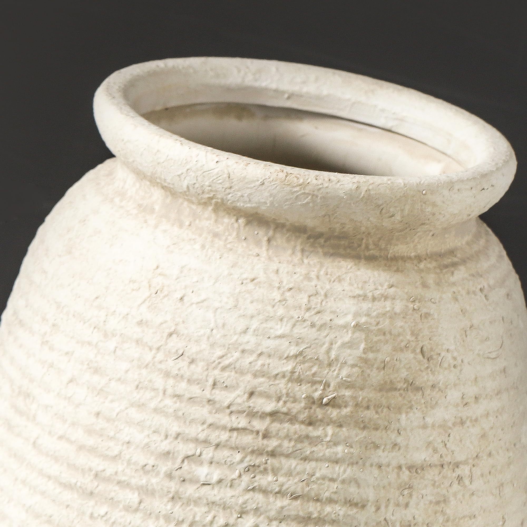 OOIT rustic white vase displayed on mantel for classic decor.