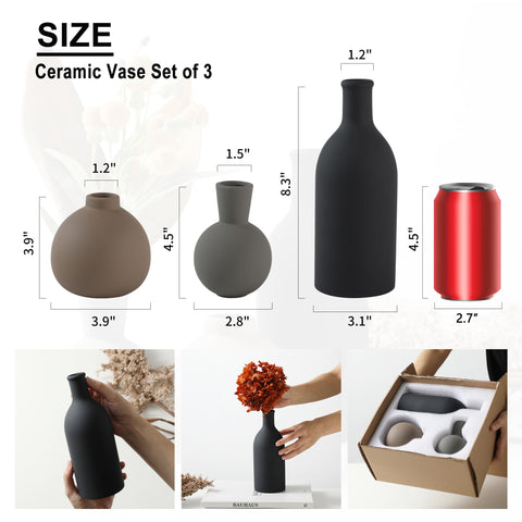 OOIT terra cotta vases with waterproof interior coating for fresh or dried blooms