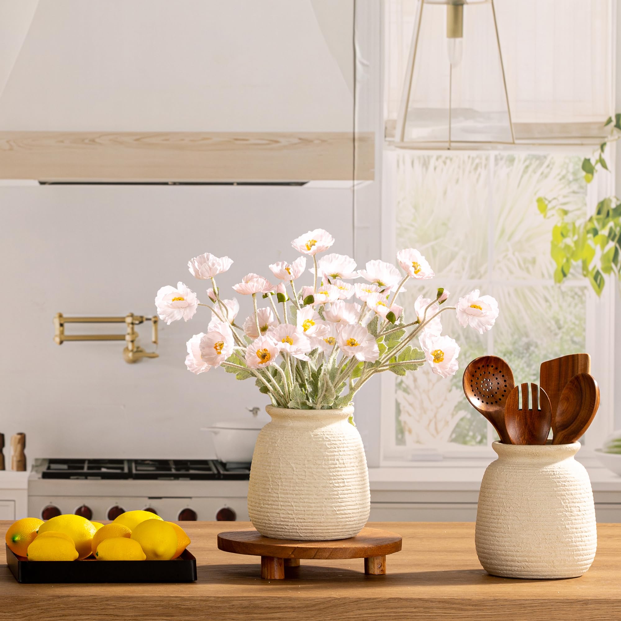 OOIT vase styled as a decor piece on living room table.