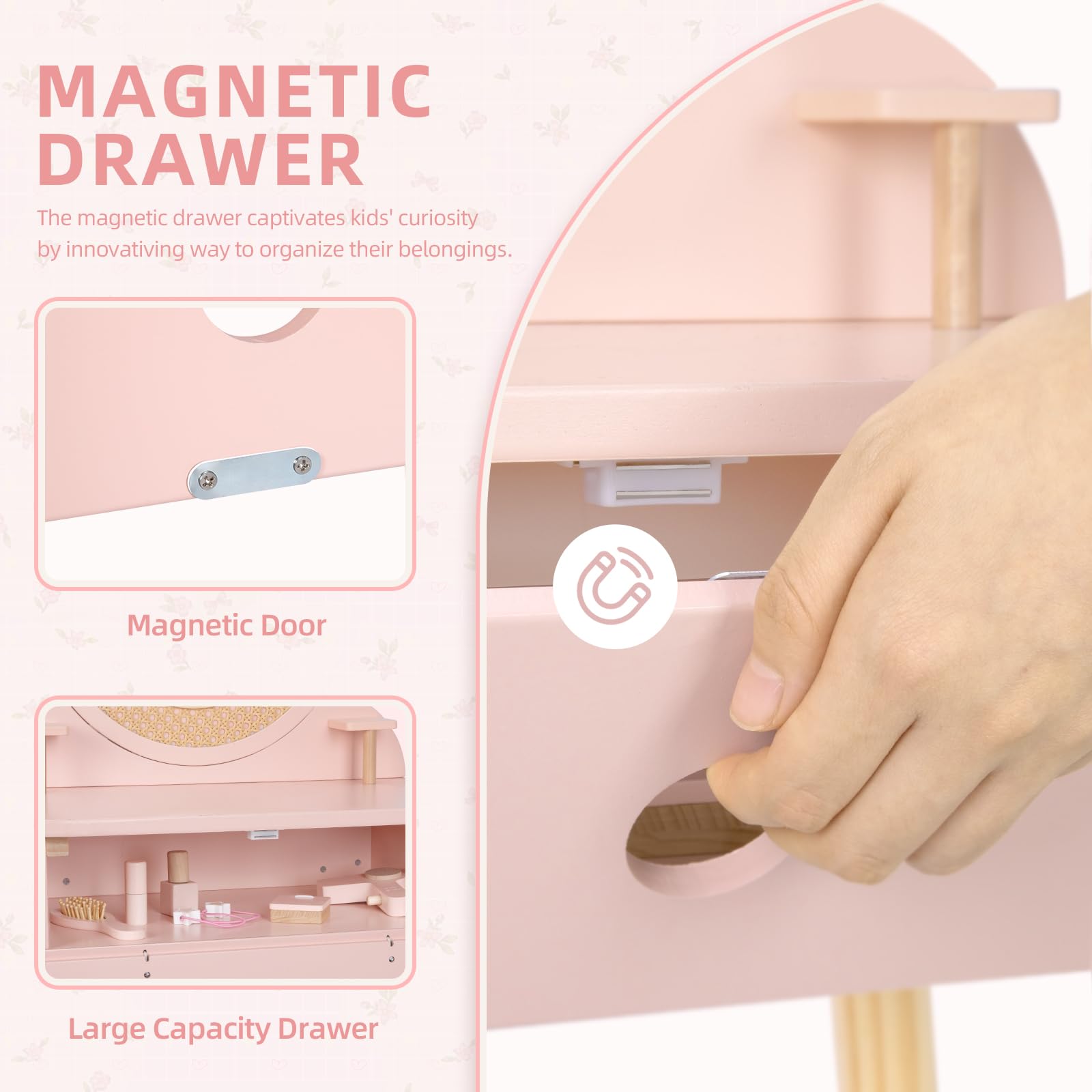 OOOK Kids vanity drawer storage keeps tools neatly organized