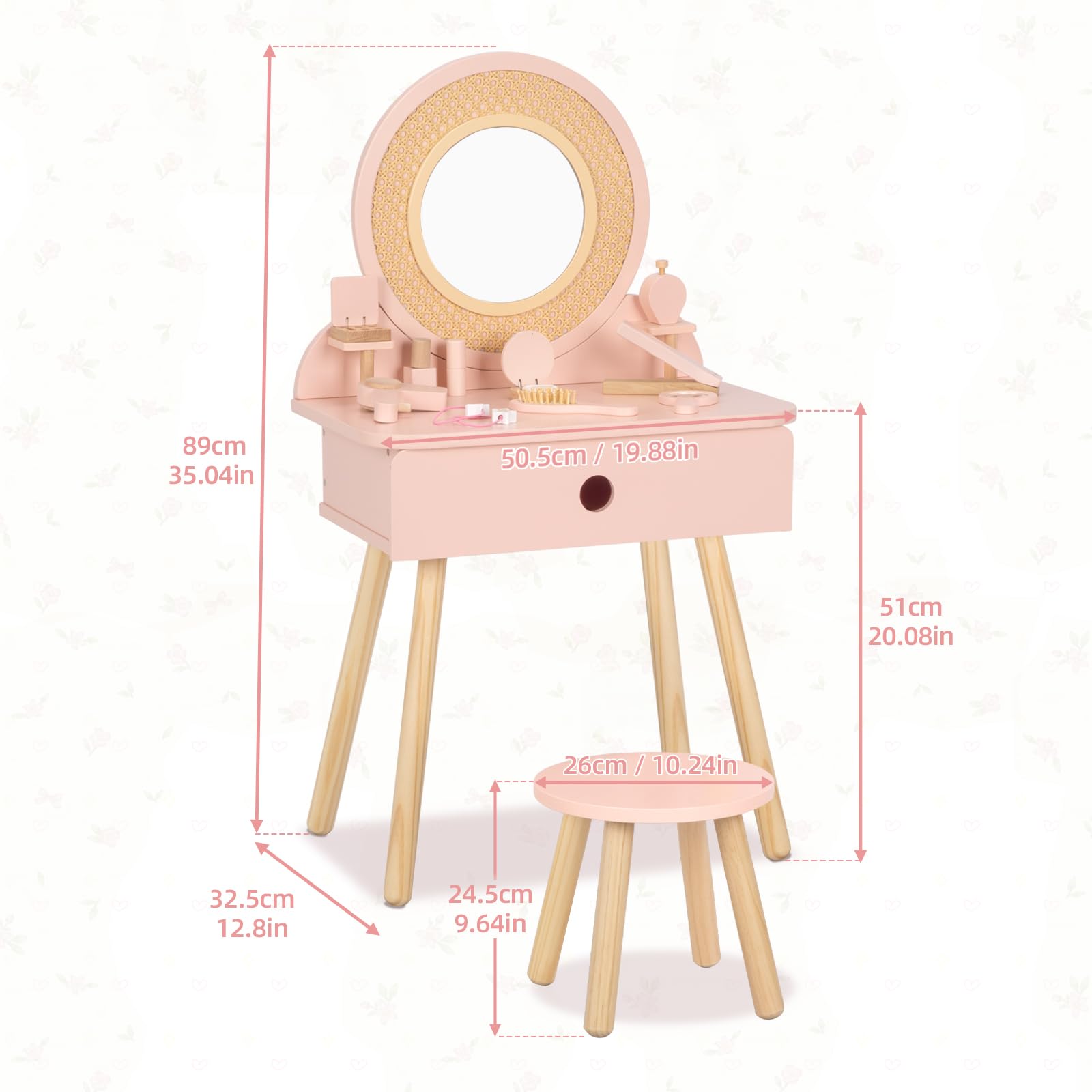 OOOK Kids vanity hairbrush and comb for easy styling