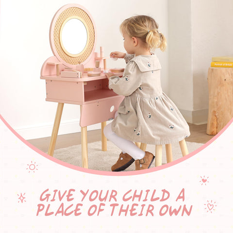 OOOK Kids vanity mirror pink for pretend makeup moments