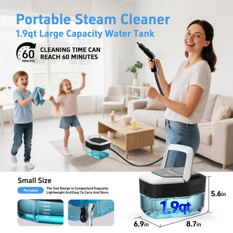 Opbodqo steam cleaner heat-resistant hose reaching tight spaces safely