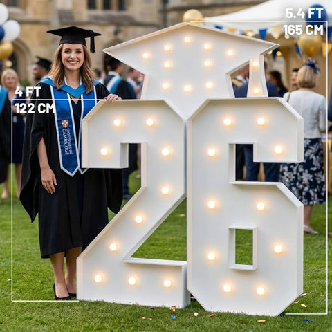 opdigh graduation marquee bulbs provide warm lighting for photo backdrops.