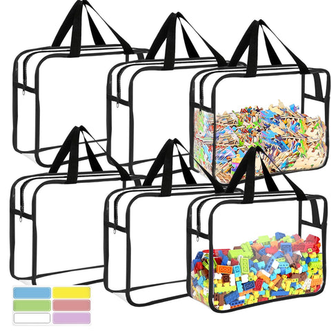 OPELETNNT 6-pack large toy storage bags with labels for easy toy categorization.