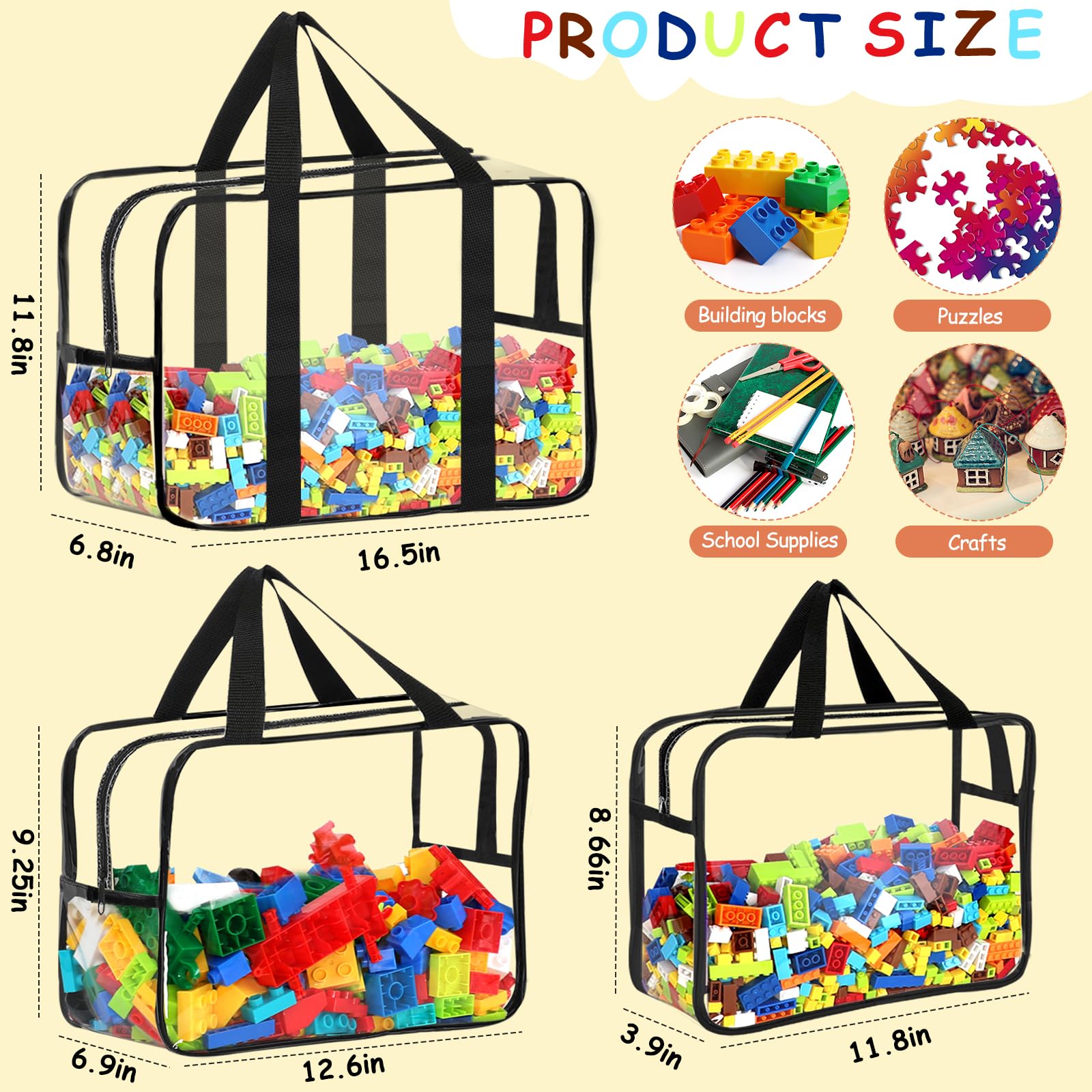 OPELETNNT clear PVC storage bags for board games; visibility speeds retrieval.