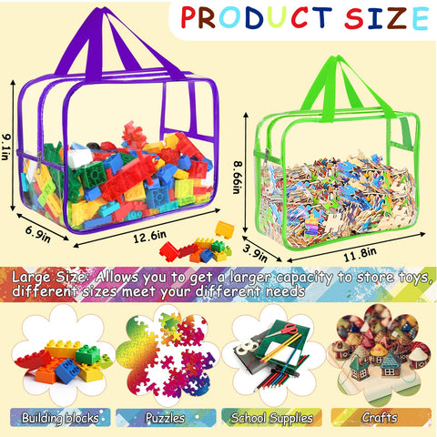 OPELETNNT clear PVC toy storage bags protect contents from dust and moisture.