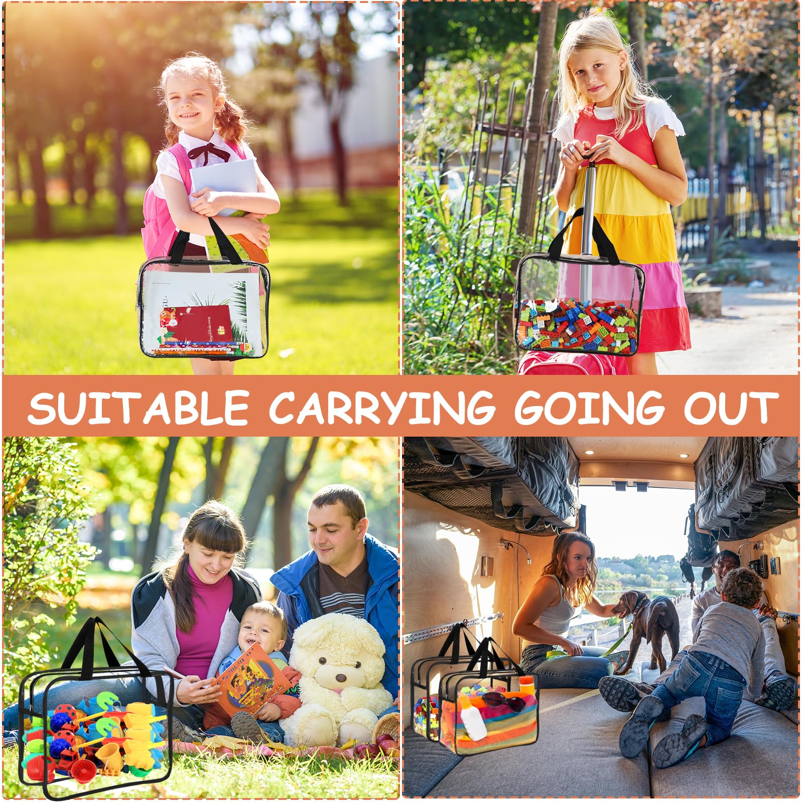 OPELETNNT multi-purpose storage bags for toys, crafts, and books.